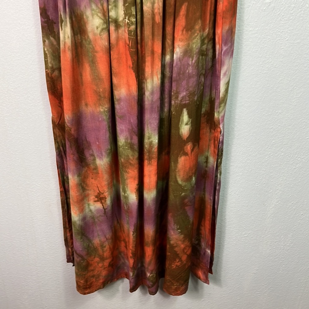 NWT Entro Tie Dye Off the Shoulder Smocked Bodice Boho Dress Large - Picture 3 of 10